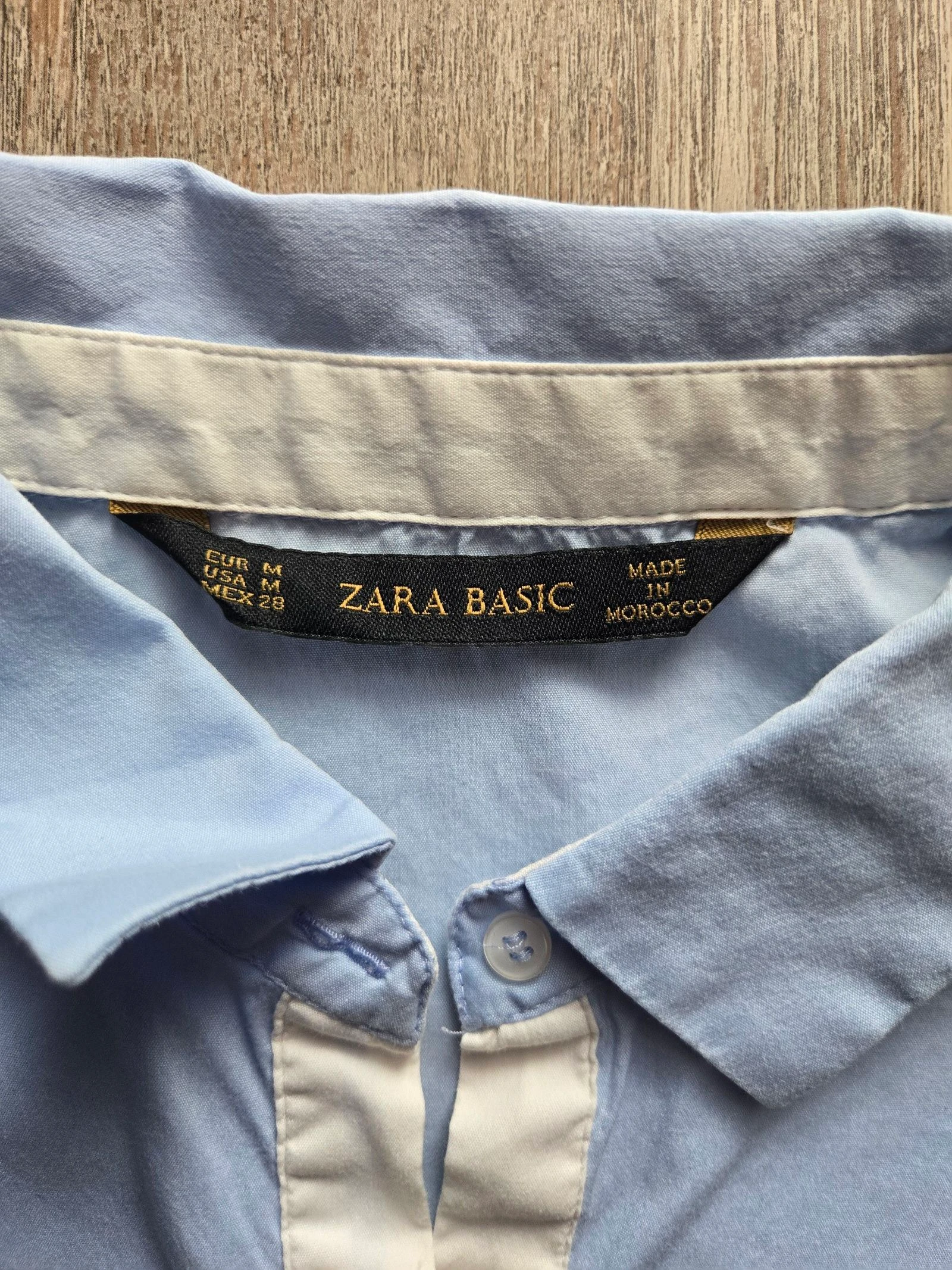 Blusa azul cielo Zara mujer talla 38 – photo 3